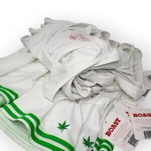 LOT of 10 (L) BoastUSA Tipped Tennis Tank Bra Racerback White KellyGreen